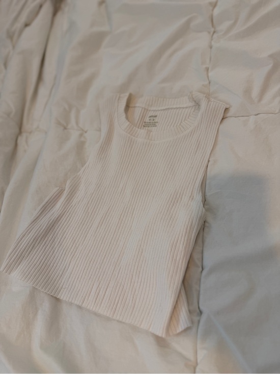aerie Tops - Aerie Ribbed Sleeveless Knit Tank Top - Cream